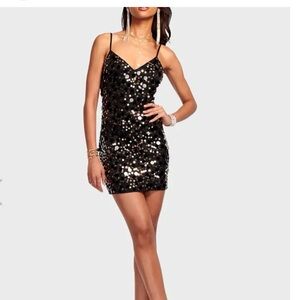 Ramy Brooke Lila Black Sequin Mini Dress, size 8,NWT